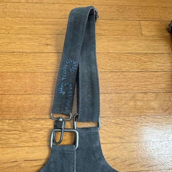 Free People Collection Beacon Corset Harness Gray Suede Leather Silver Hardware main image 6